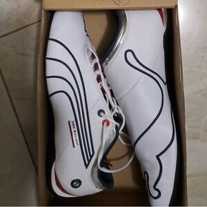 Puma Future Cat M1 Carbon - BMW Motorsport White, Gray, and Red Shoes